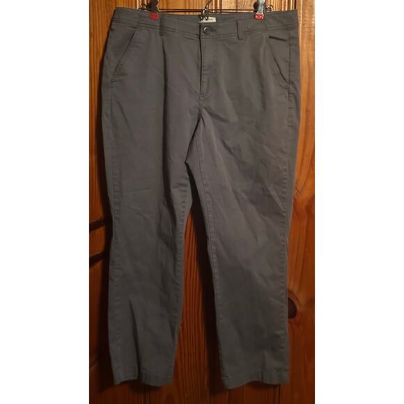 L.L Bean women’s pants chino gray cotton khaki straight leg 14 petite - Picture 1 of 4